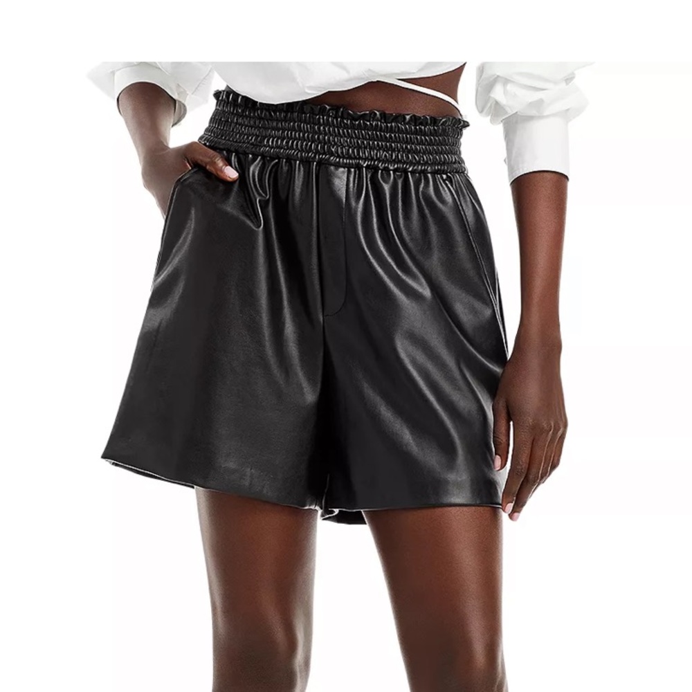 A.L.C. Kaleb Vegan Leather High-Waisted Shorts Size XS